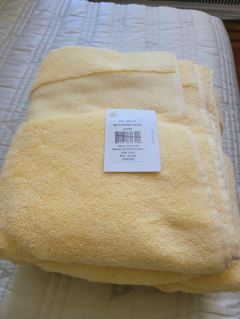 SFERRA Yellow Bath Towel - Soft Cotton Terry